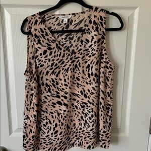 Nine West Women's Animal Print Sleeveless Blouse